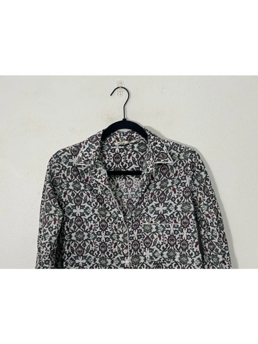 Julia Amory Cotton Husband PJ shirt Size Medium Colorful Floral